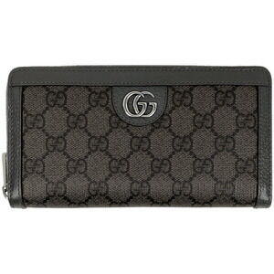Gucci GG Zip Around Long Wallet Double Supreme Gray